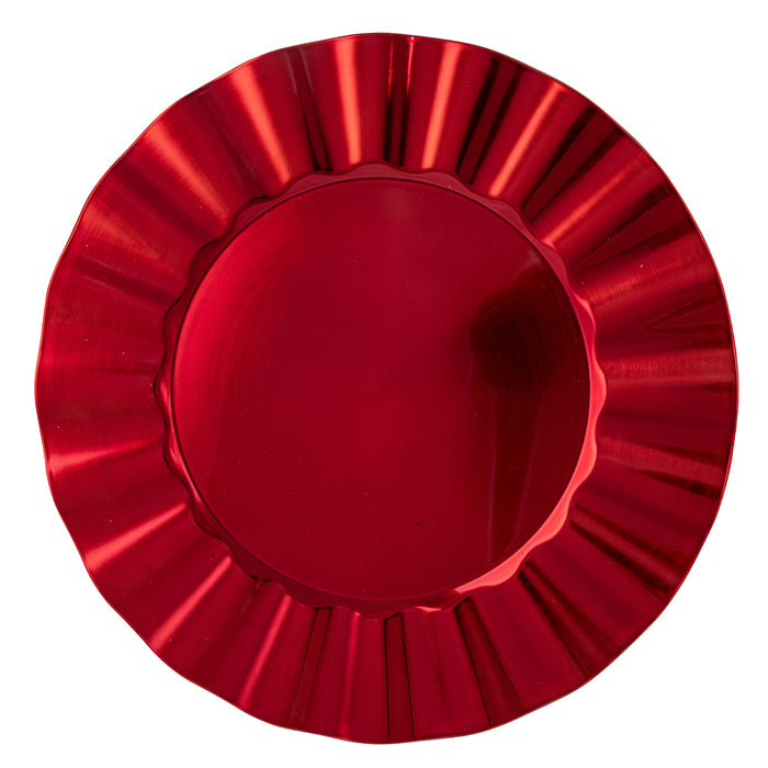 Wave Edge Charger Plate Red