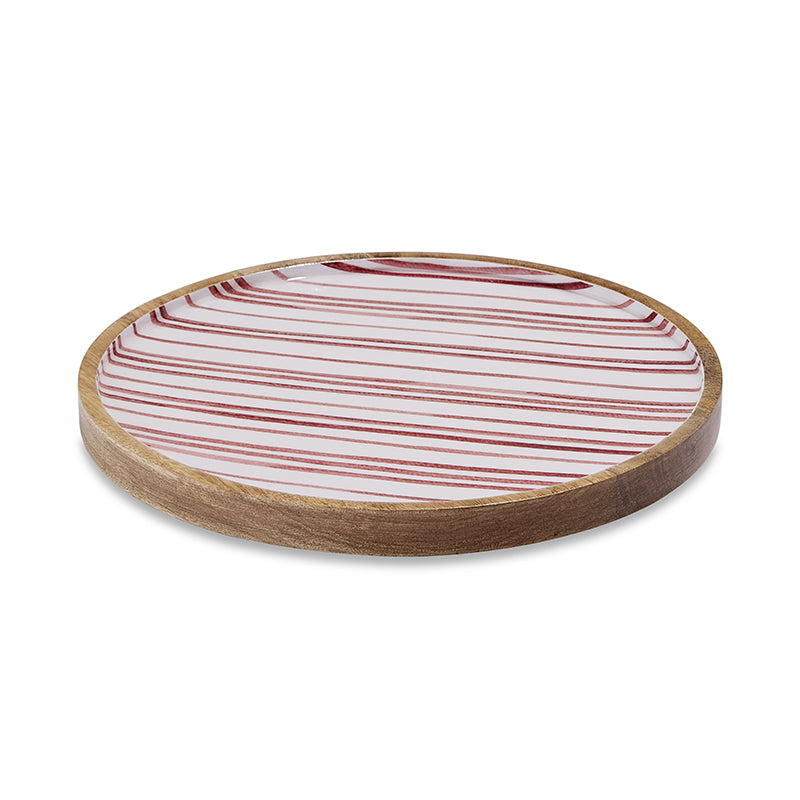Taylor Stripe Red Round Platter