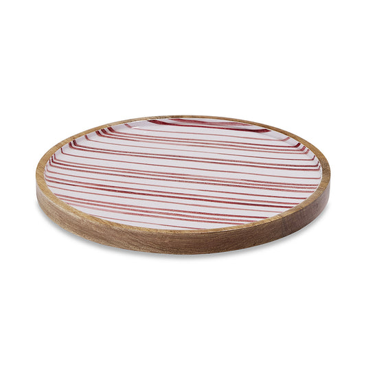 Taylor Stripe Red Round Platter