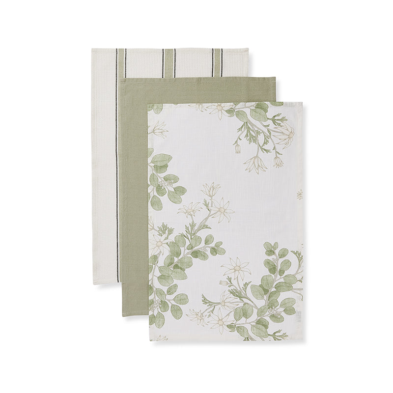 Flannel Flower Tea Towel Pack 3