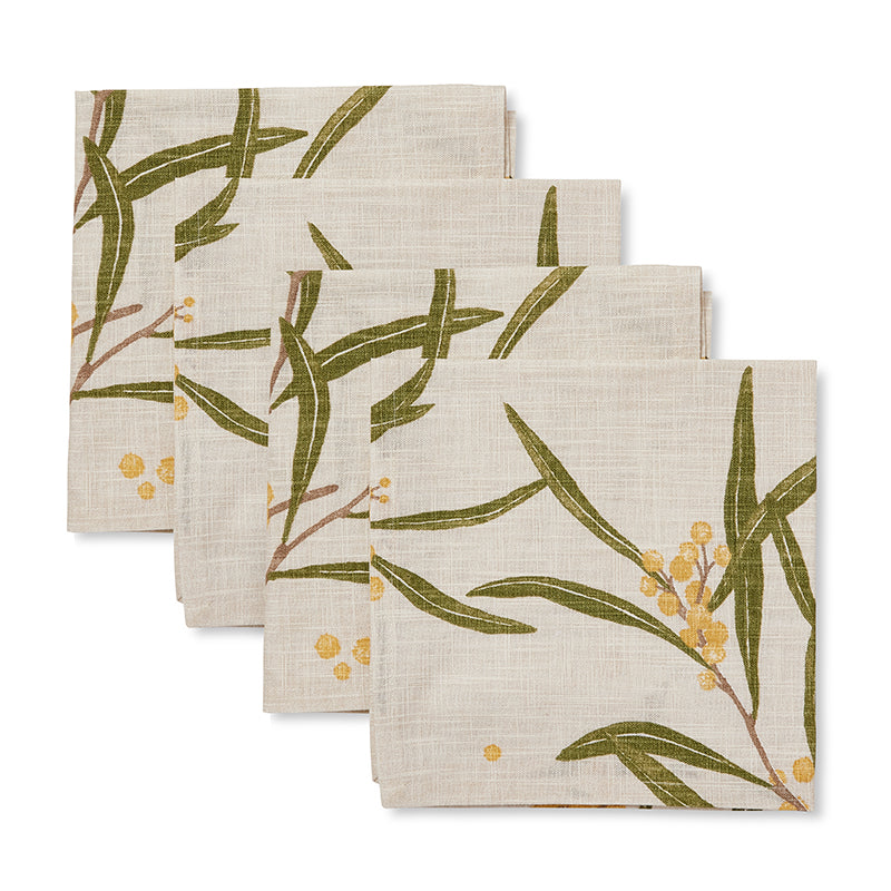 Golden Wattle Napkin Set 4