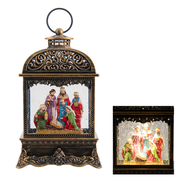 Bronze Led Music Lantern Nativity