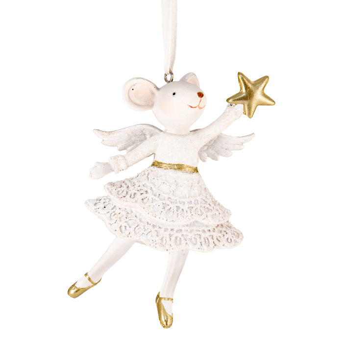 White Mouse Ballerina Resin