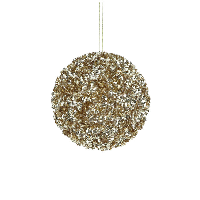 Beaded Sequin Ball Champagne Small