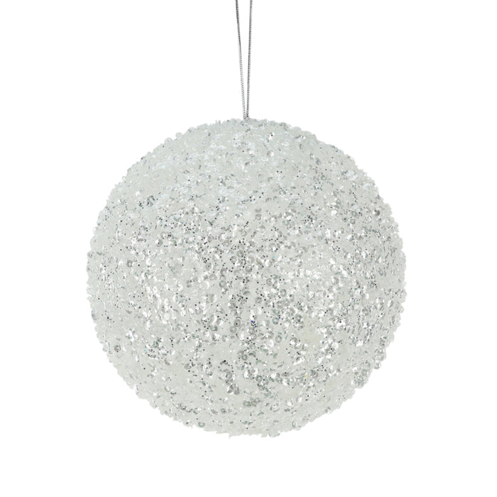 Beaded Sequin Ball White Large