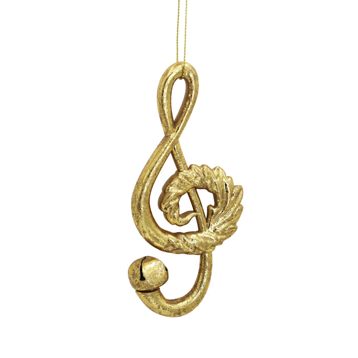 Gold Treble Clef Ornament