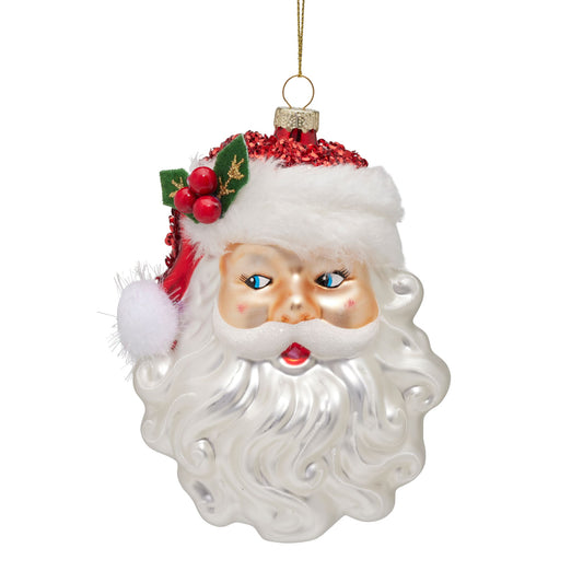 Glass Santa Head 13cm