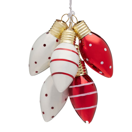 Cluster of 6 Glass Light Globes 10cm