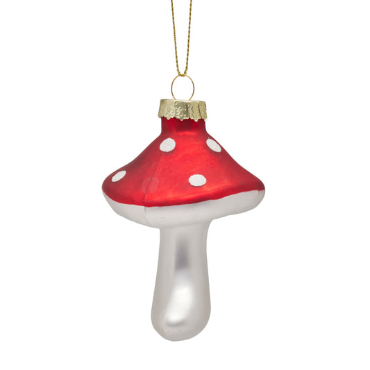 Red and White Glass Mushroom 8cm