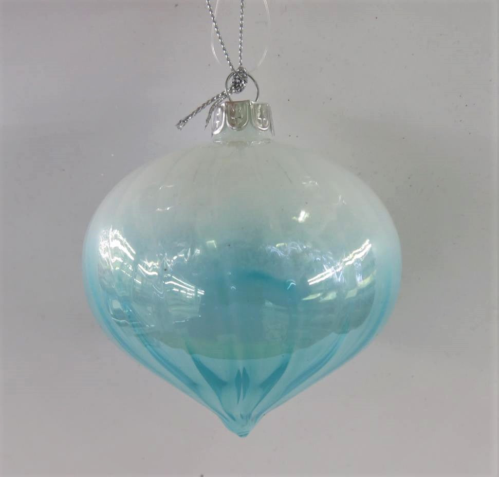 Teal Ombre Glass Onion Bauble