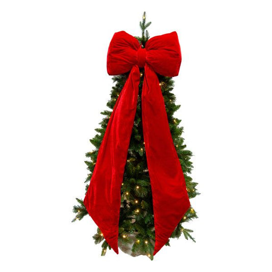 Long Deep Red Velvet Bow