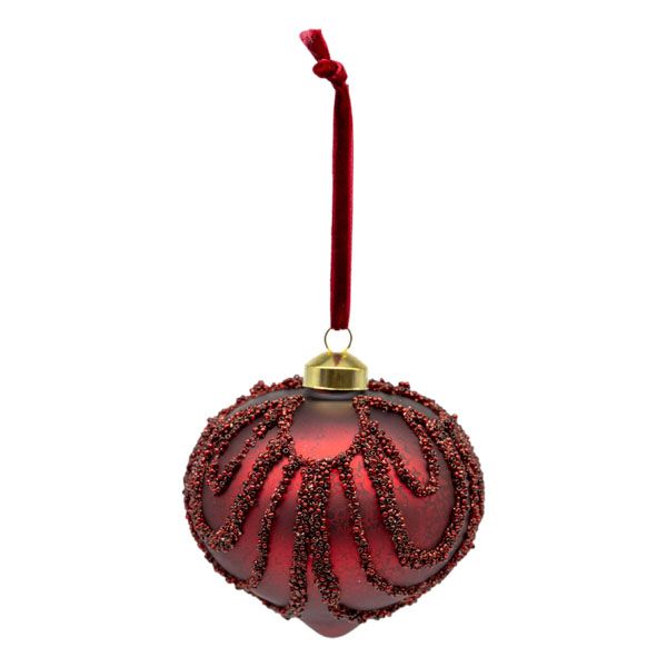 Burgundy Beaded Drop