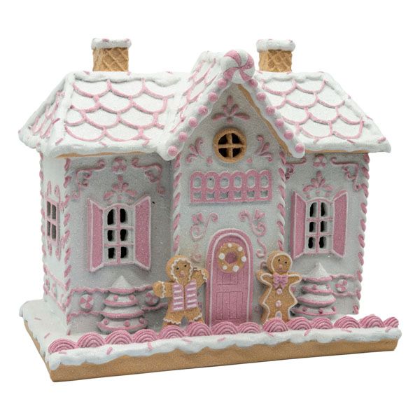Gingerbread Pink House 25cm LED