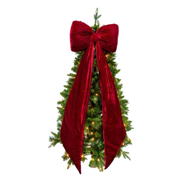 Long Burgundy Velvet Bow