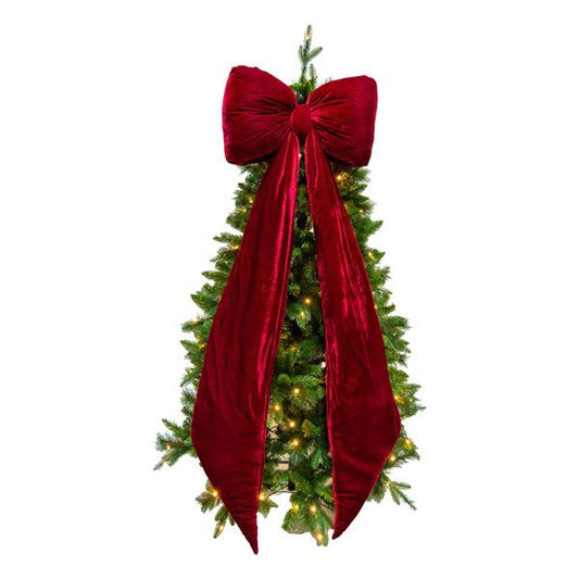 Long Burgundy Velvet Bow