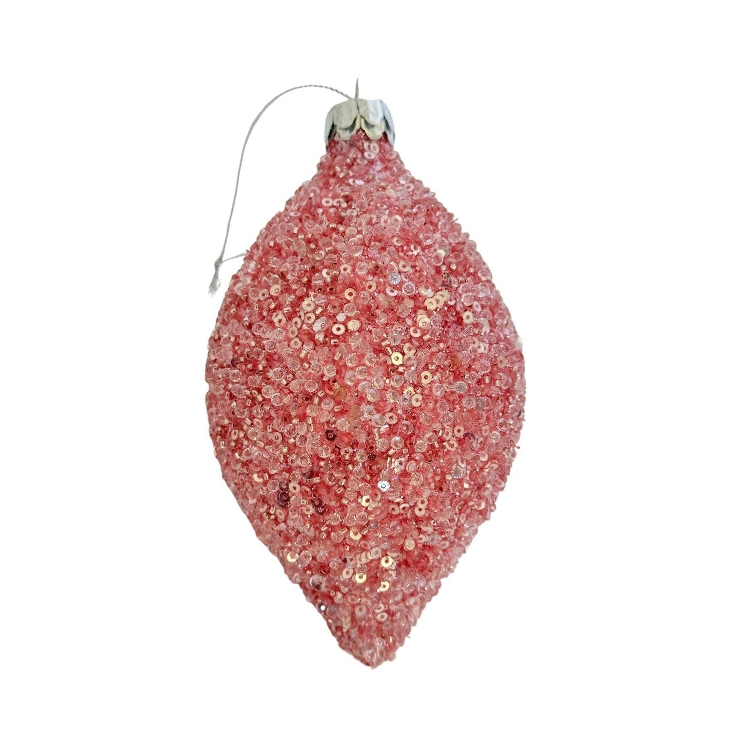 Pink Crystal Long Drop Bauble