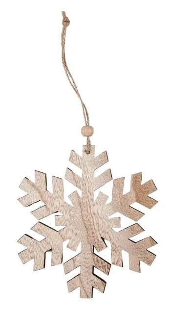 Snowflake Hanging Wood Decoration No 1