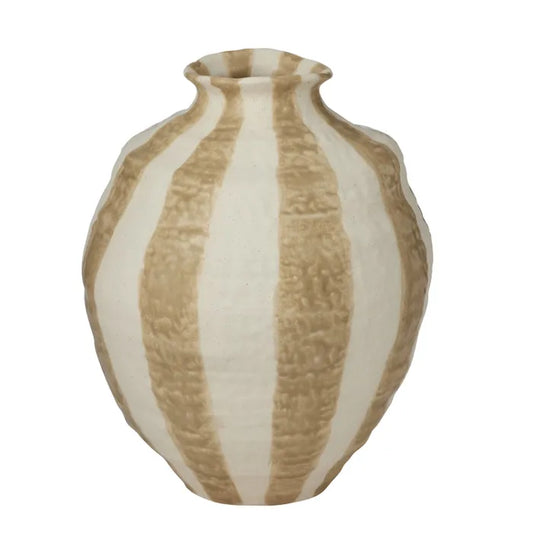 Rayas Ceramic Vase Taupe