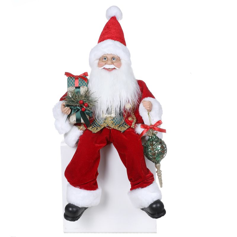 Red Santa Sitting 45cm