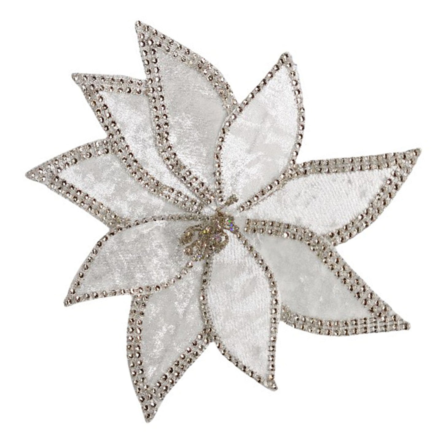 Poinsettia Cream Braid Edge Clip on