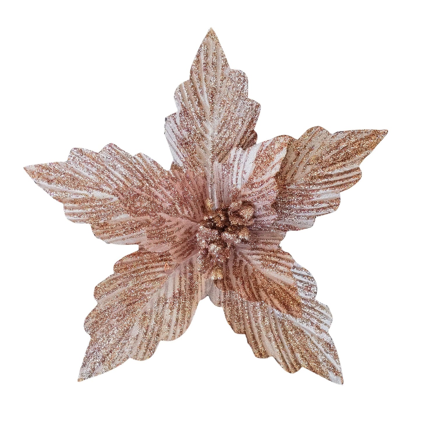 Poinsettia Clip Pink Glitter Strips