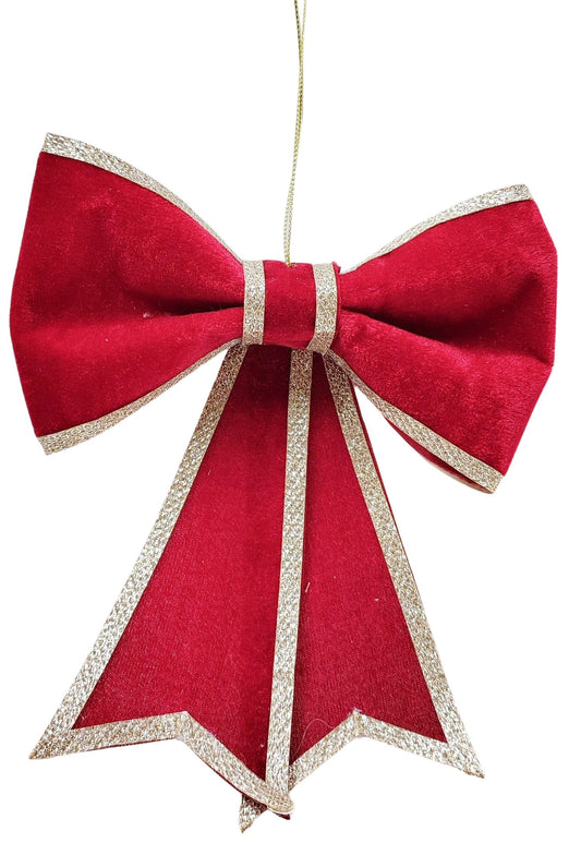 Large Bow Hanging Decoration Red 21cm