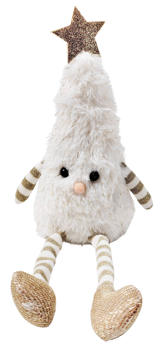 Fluffy Christmas Tree Sitting Decoration White