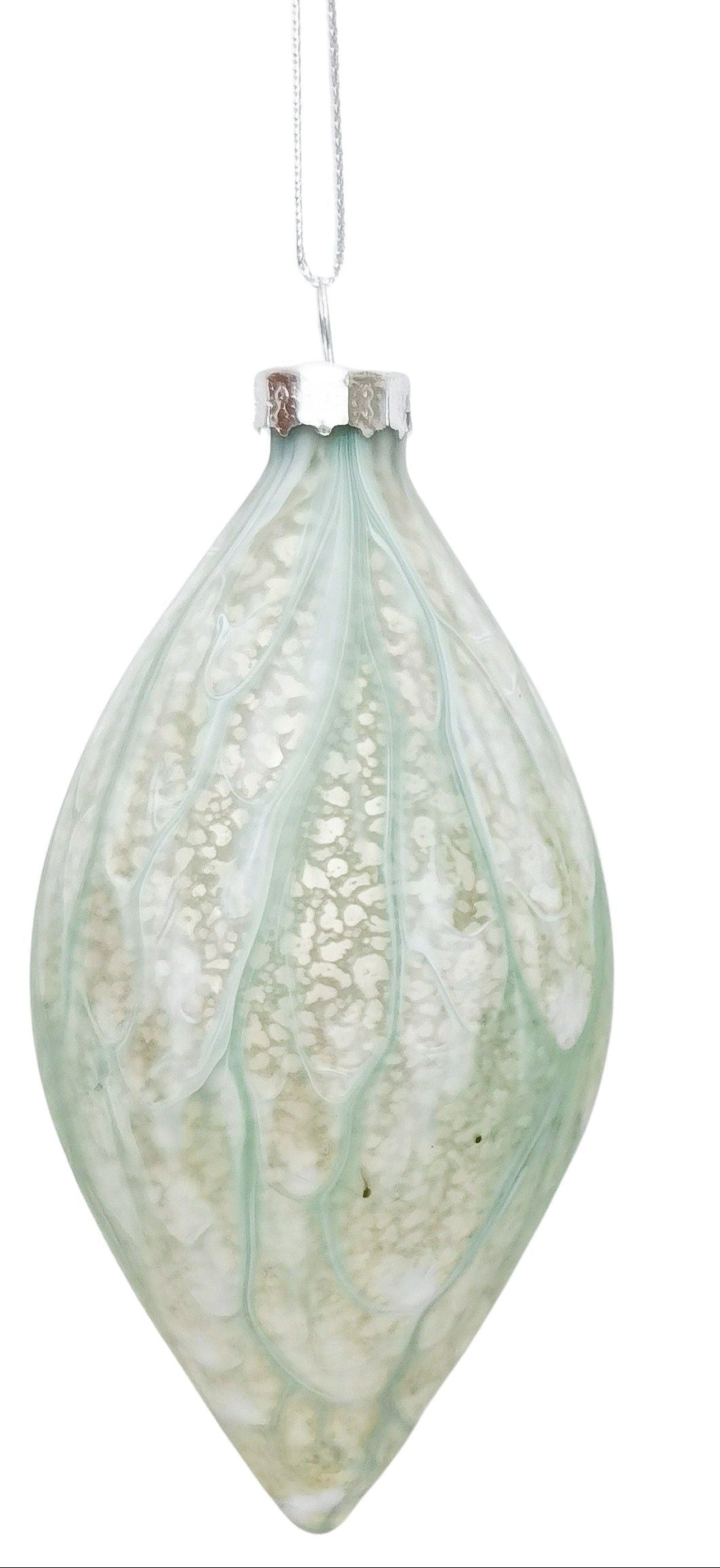 Sea Foam Teardrop Bauble Green
