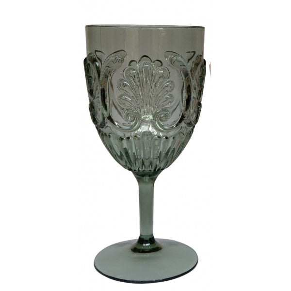 Sage Green Scollop Wine Glass Acrylic