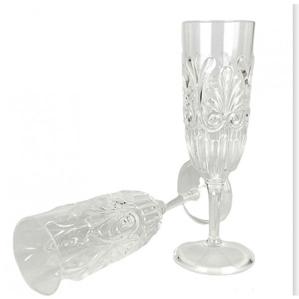 Champagne Glass Clear Scallop Acrylic