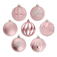 Pink Baubles 8 cm Assorted Designs