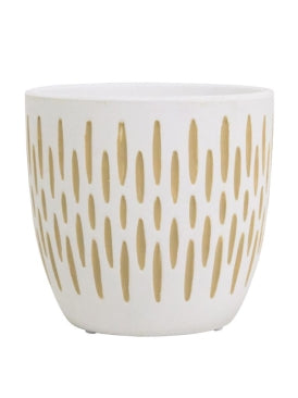 Etched Planter 13cm White/Natural