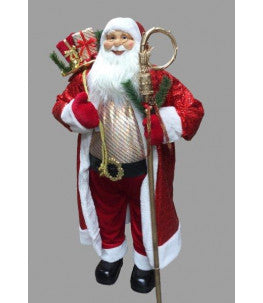 Red Glitter Santa 120 cm