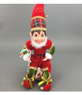 Red Elf on Bauble 12 inch