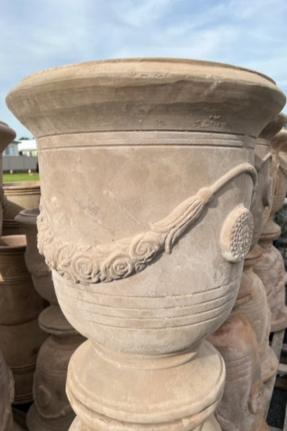 Antique Terracotta Undaze Urn Large