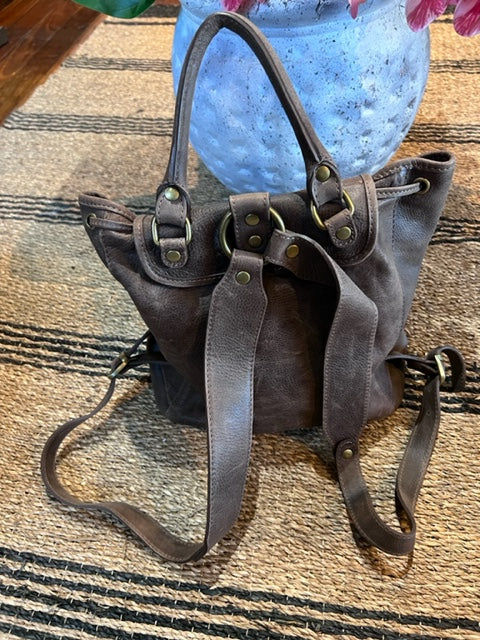 I Medici Leather Backpack Chocolate 680