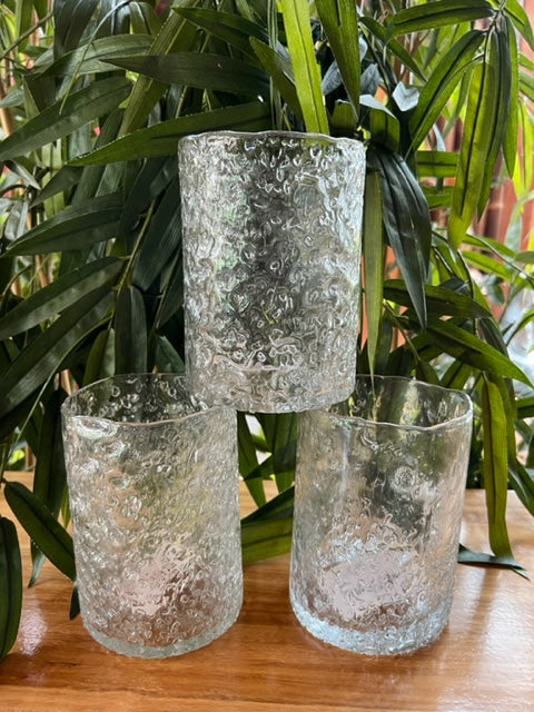 Slub Rough Finish Glass Vase 14cm