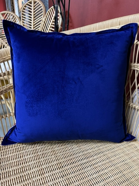 Royal Blue Velvet Cushion  50 x 50 cm
