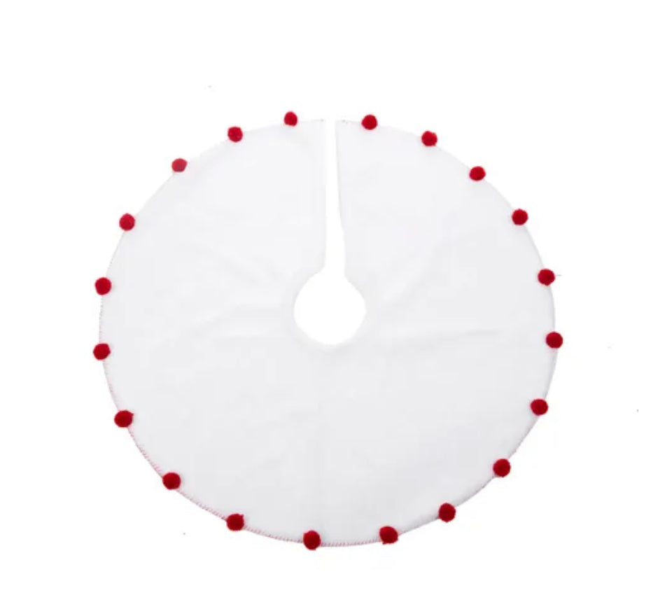 Tree Skirt Red White