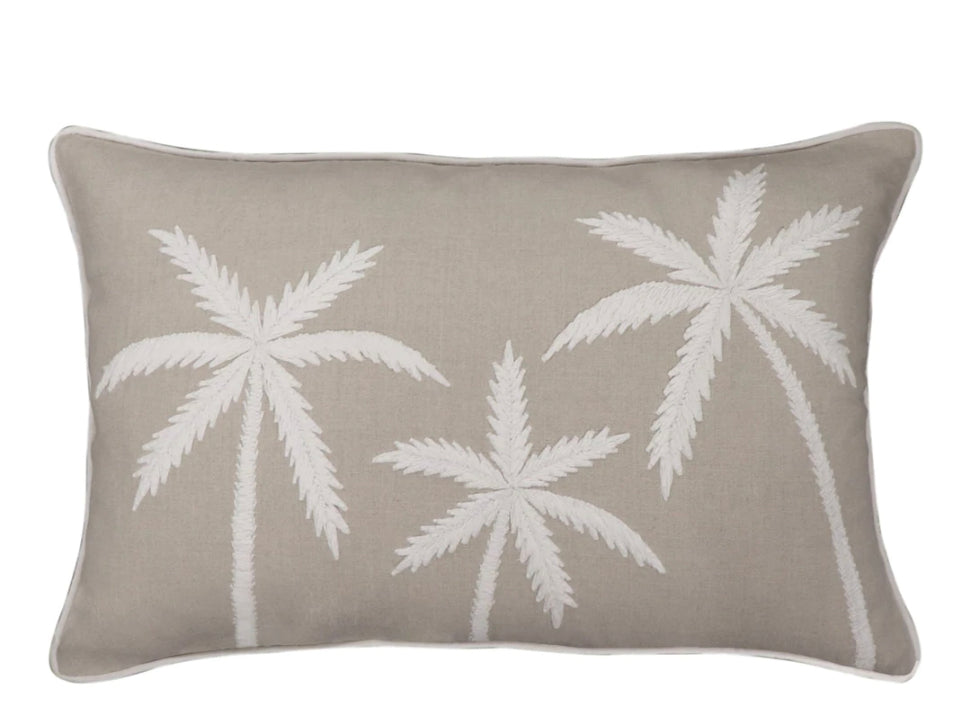 Kerala Linen Embroidered Ochre Cushion
