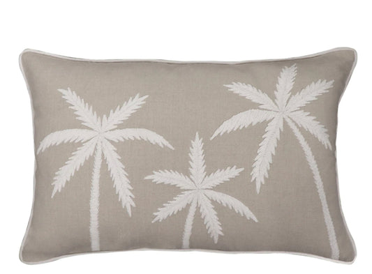 Kerala Linen Embroidered Ochre Cushion