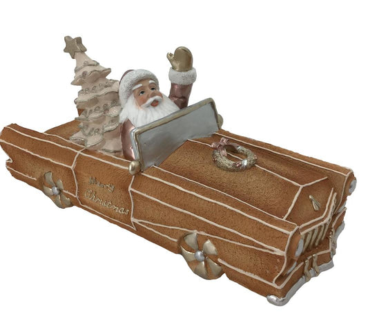 Santa in Car Pink Gingerbread