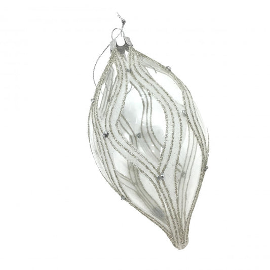 Clear Harlequin Long Drop Ornament