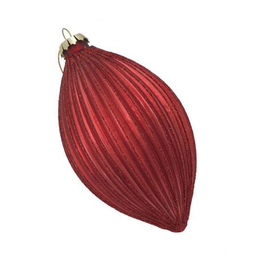Red Striped Long Drop Ornament