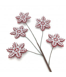 Red White Snowflake Spray
