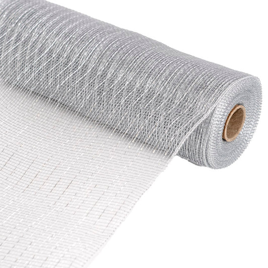 Metallic Silver Mesh Roll