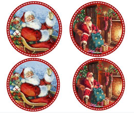 Santa Coaster Set 4