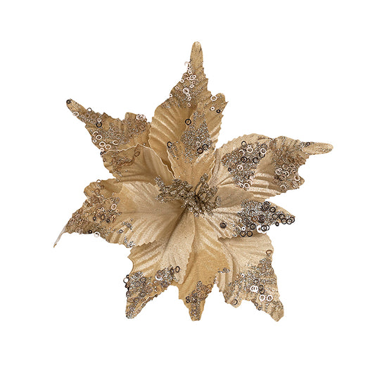 Champagne Shimmer Pearl Poinsettia Clip