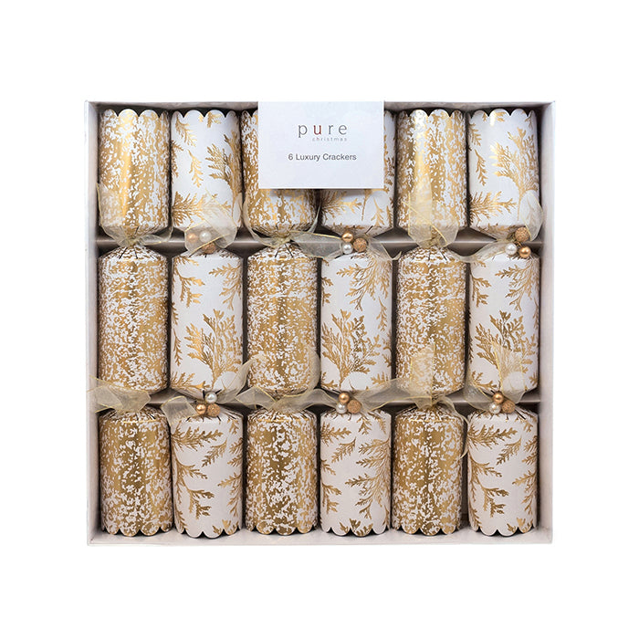 Luxury Cracker White/Gold Fern/Foil