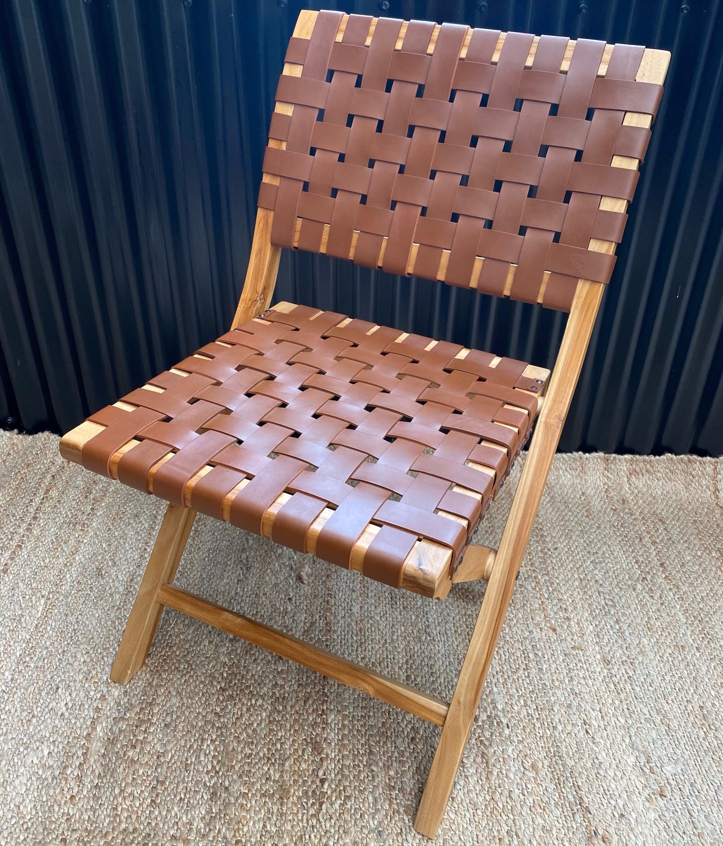 Teak/Leather Folding